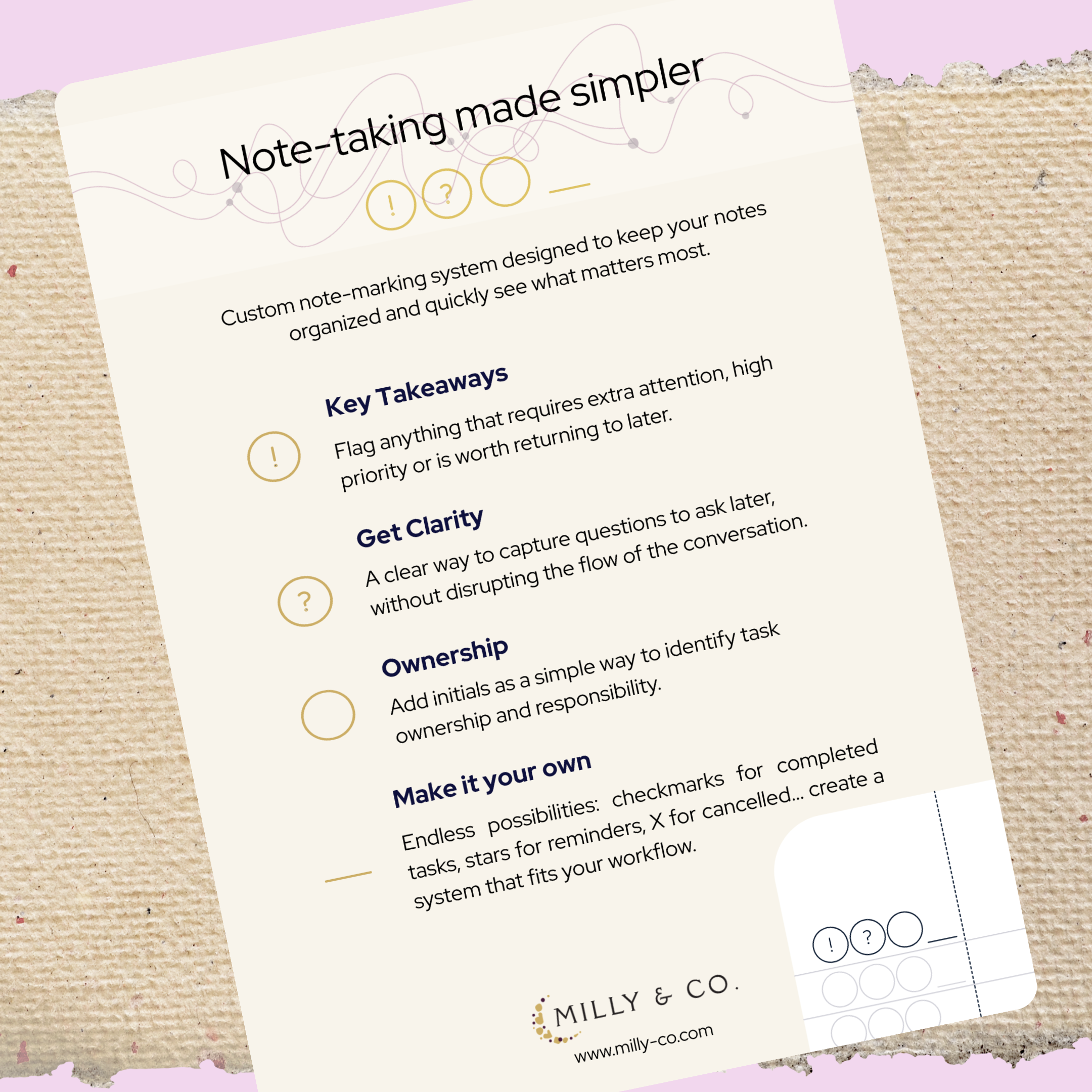 noted. folio - A refillable productivity notebook with built-in note-marking system