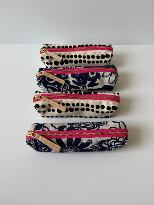 Erin Flett hand silk-screened pouches